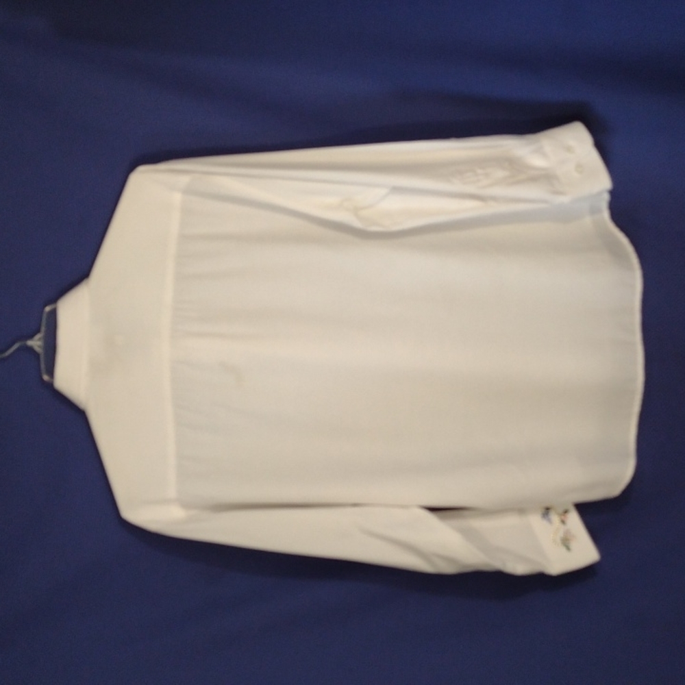 White button-down shirt with hummingbird L - Picture 5 of 6